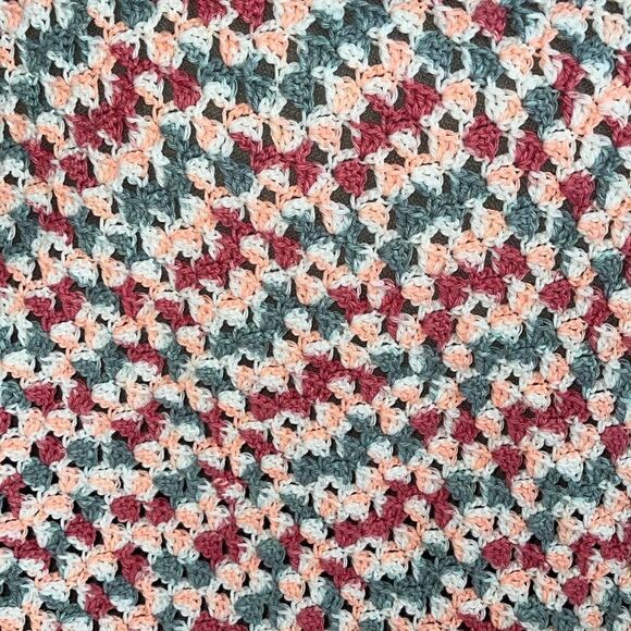 Handmade Multicolor Crochet Open Knit Granny Throw Baby Blanket Size 36”x 36” NW - Picture 3 of 4